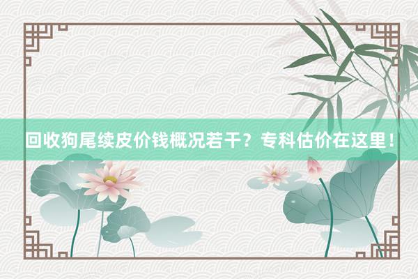 回收狗尾续皮价钱概况若干？专科估价在这里！