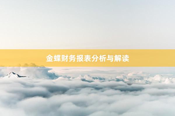金蝶财务报表分析与解读